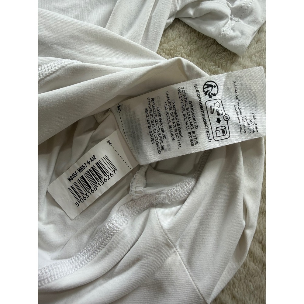 Gymshark Womens White Training Henley Crop Top Short Sleeve B9A5F Size S‎ - Picture 5 of 10